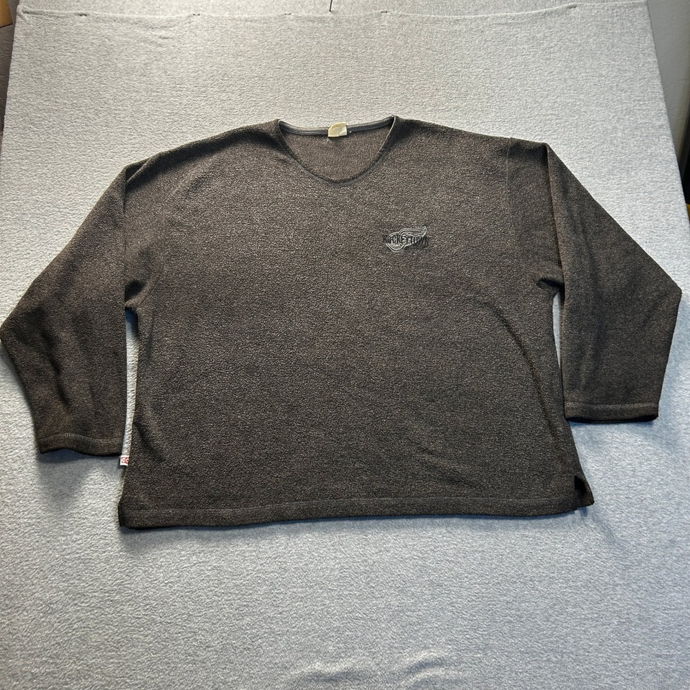 Detroit Red Wings CCM Sweater Mens XXL Gray Fleece Pullover‎ NHL Hockey Crewneck